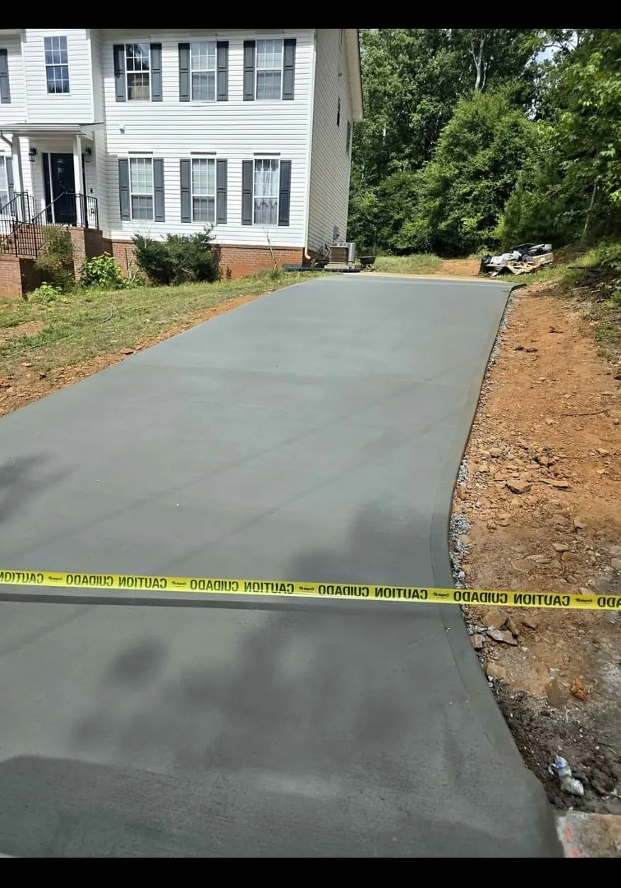 Finished concrete driveway replacement in Lawrenceville GA